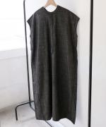 コットンリネン平織デニム　2wayワンピース